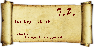 Torday Patrik névjegykártya